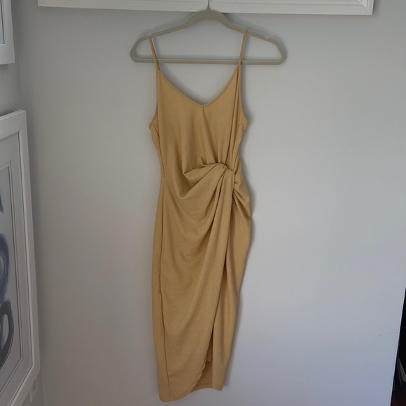 Mango Dresses & Skirts - Mango yellow dress with side knot